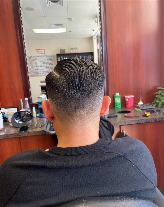 man in barbers chair