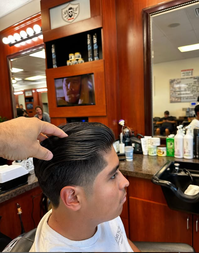 man in barbers chair