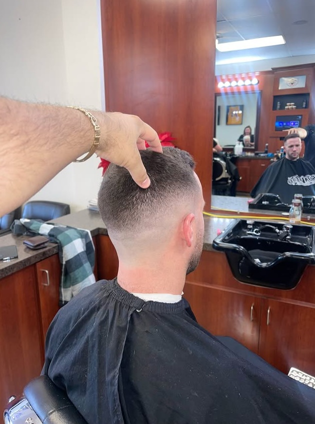 man in barbers chair